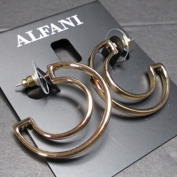 ALFANI Elegant Gold Tone Pierced Earrings 3 Classic Pairs Post & Wire NWT - Picture 5 of 12